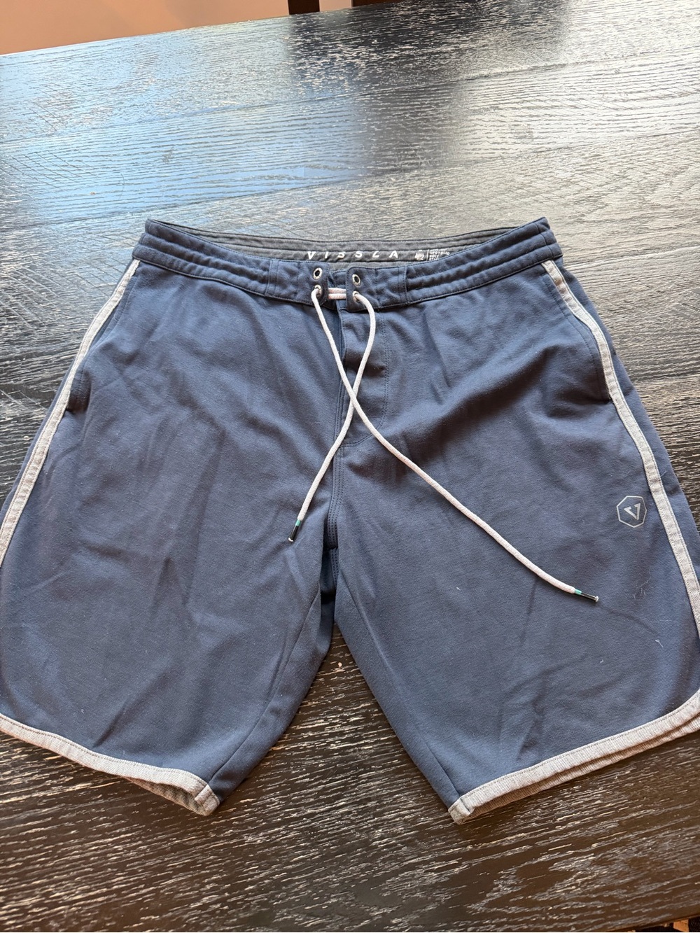 VISSLA Navy Sweat Shorts with Gray Trim